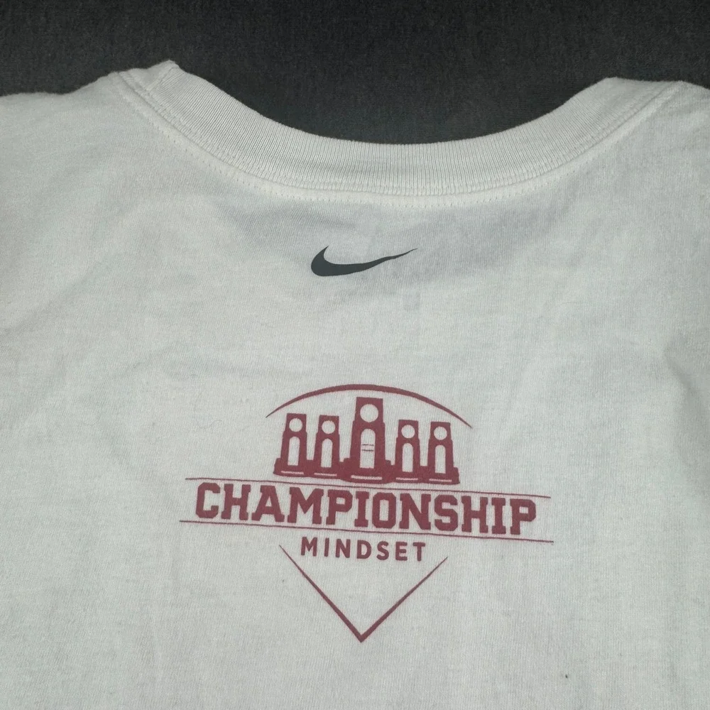 OU Nike Mens Intent Championship Mindset Long Sleeve Graphic Tee White Red MED